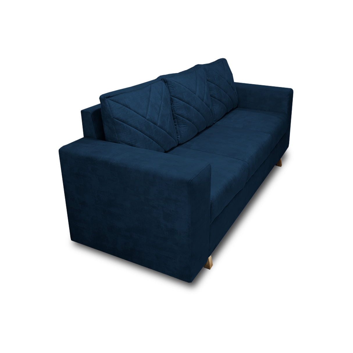 Sofá Amsterdam Azul Petróleo 205x72cm de Tela Amigable con Mascotas de Tres Puestos con Apoya Brazos - SOFAS Y POLTRONAS | Bylmo