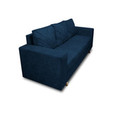 Sofá Amsterdam Azul Petróleo 205x72cm de Tela Amigable con Mascotas de Tres Puestos con Apoya Brazos - SOFAS Y POLTRONAS | Bylmo