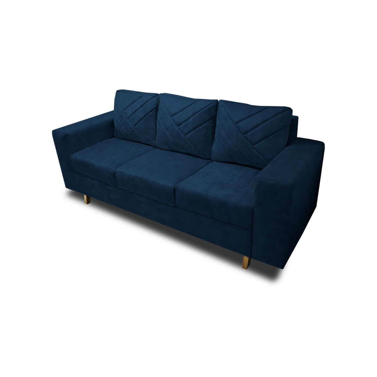 Sofá Amsterdam Azul Petróleo 205x72cm de Tela Amigable con Mascotas de Tres Puestos con Apoya Brazos - SOFAS Y POLTRONAS | Bylmo
