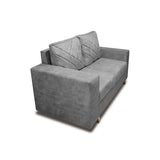 Sofá Amsterdam Gris 150x72cm de Tela Amigable con Mascotas de Dos Puestos con Apoya Brazos - SOFAS Y POLTRONAS | Bylmo