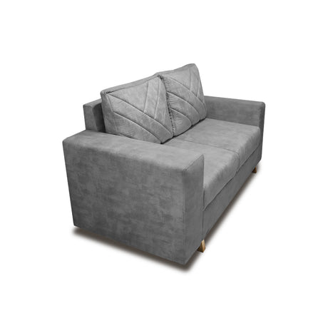 Sofá Amsterdam Gris 150x72cm de Tela Amigable con Mascotas de Dos Puestos con Apoya Brazos - SOFAS Y POLTRONAS | Bylmo