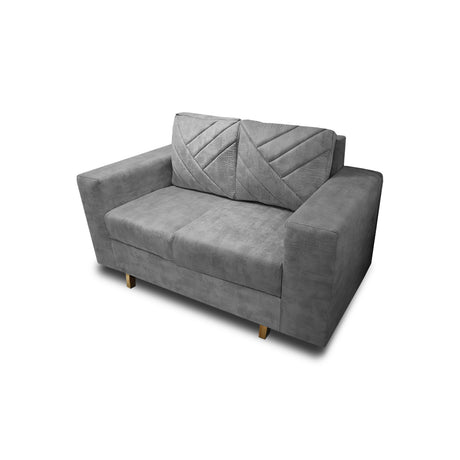 Sofá Amsterdam Gris 150x72cm de Tela Amigable con Mascotas de Dos Puestos con Apoya Brazos - SOFAS Y POLTRONAS | Bylmo