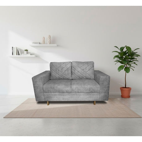 Sofá Amsterdam Gris 150x72cm de Tela Amigable con Mascotas de Dos Puestos con Apoya Brazos - SOFAS Y POLTRONAS | Bylmo