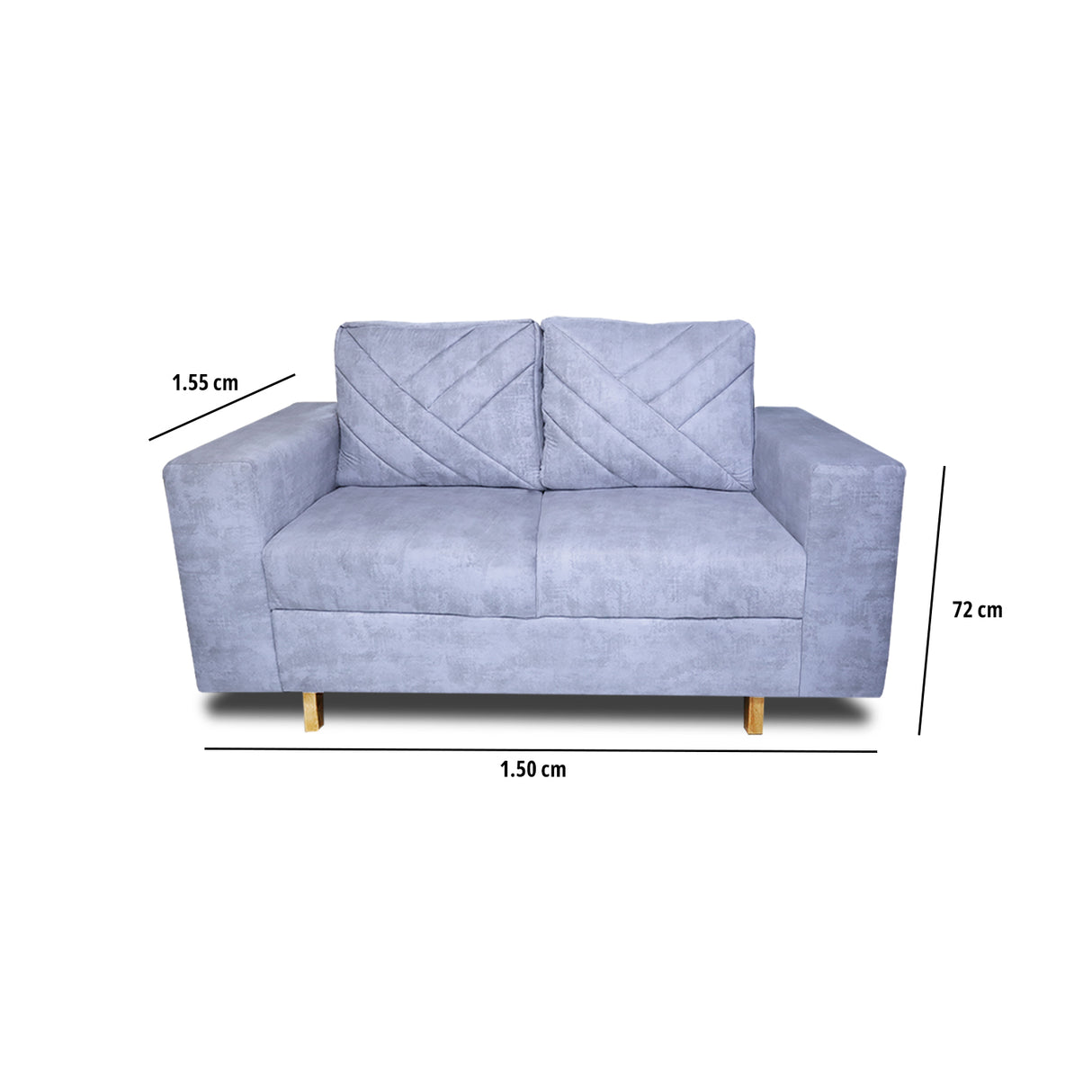 Sofá Amsterdam Blanco Nieve 150x72cm de Tela Amigable con Mascotas de Dos Puestos con Apoya Brazos - SOFAS Y POLTRONAS | Bylmo