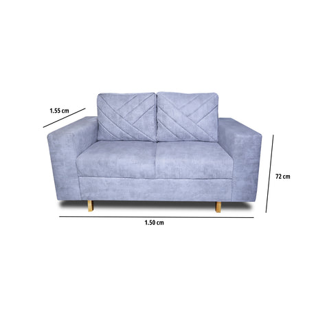 Sofá Amsterdam Blanco Nieve 150x72cm de Tela Amigable con Mascotas de Dos Puestos con Apoya Brazos - SOFAS Y POLTRONAS | Bylmo