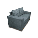 Sofá Amsterdam Acero 150x72cm de Tela Amigable con Mascotas de Dos Puestos con Apoya Brazos - SOFAS Y POLTRONAS | Bylmo