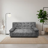 Sofá Cama Seiler Gris 180x94cm Reclinable de Tela Amigable con Mascotas de Tres Puestos con Apoya Brazos - SOFAS Y POLTRONAS | Bylmo