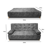 Sofá Cama Seiler Gris 180x94cm Reclinable de Tela Amigable con Mascotas de Tres Puestos con Apoya Brazos - SOFAS Y POLTRONAS | Bylmo