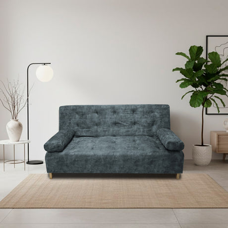Sofá Cama Seiler Acero 180x94cm Reclinable de Tela Amigable con Mascotas de Tres Puestos con Apoya Brazos - SOFAS Y POLTRONAS | Bylmo