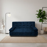 Sofá Cama Seiler Azul Petróleo 180x94cm Reclinable de Tela Amigable con Mascotas de Tres Puestos con Apoya Brazos - SOFAS Y POLTRONAS | Bylmo