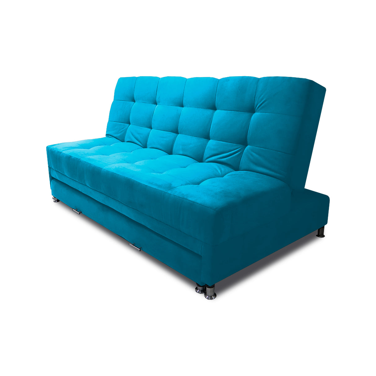 Sofá Cama Tarima Haller Turquesa 190x95cm Reclinable de Tela Amigable con Mascotas de Tres Puestos con Apoya Brazos - SOFAS Y POLTRONAS | Bylmo