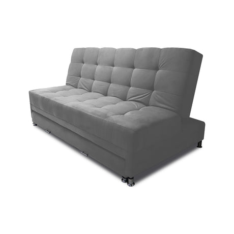 Sofá Cama Tarima Haller Gris 190x95cm Reclinable de Tela Amigable con Mascotas de Tres Puestos con Apoya Brazos - SOFAS Y POLTRONAS | Bylmo