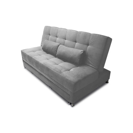 Sofá Cama Tarima Haller Gris 190x95cm Reclinable de Tela Amigable con Mascotas de Tres Puestos con Apoya Brazos - SOFAS Y POLTRONAS | Bylmo