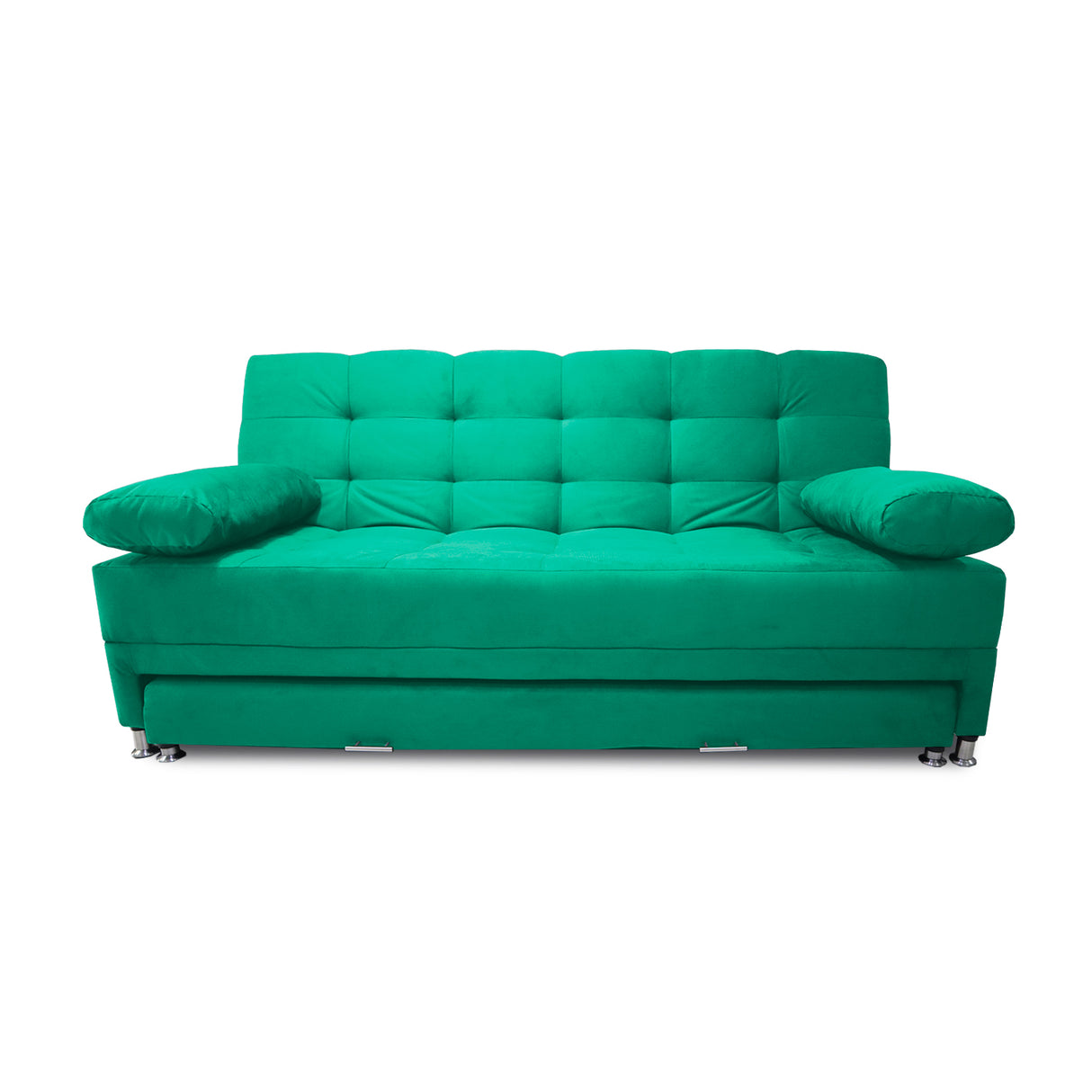 Sofá Cama Tarima Haller Verde 190x95cm Reclinable de Tela Amigable con Mascotas de Tres Puestos con Apoya Brazos - SOFAS Y POLTRONAS | Bylmo