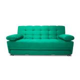 Sofá Cama Tarima Haller Verde 190x95cm Reclinable de Tela Amigable con Mascotas de Tres Puestos con Apoya Brazos - SOFAS Y POLTRONAS | Bylmo