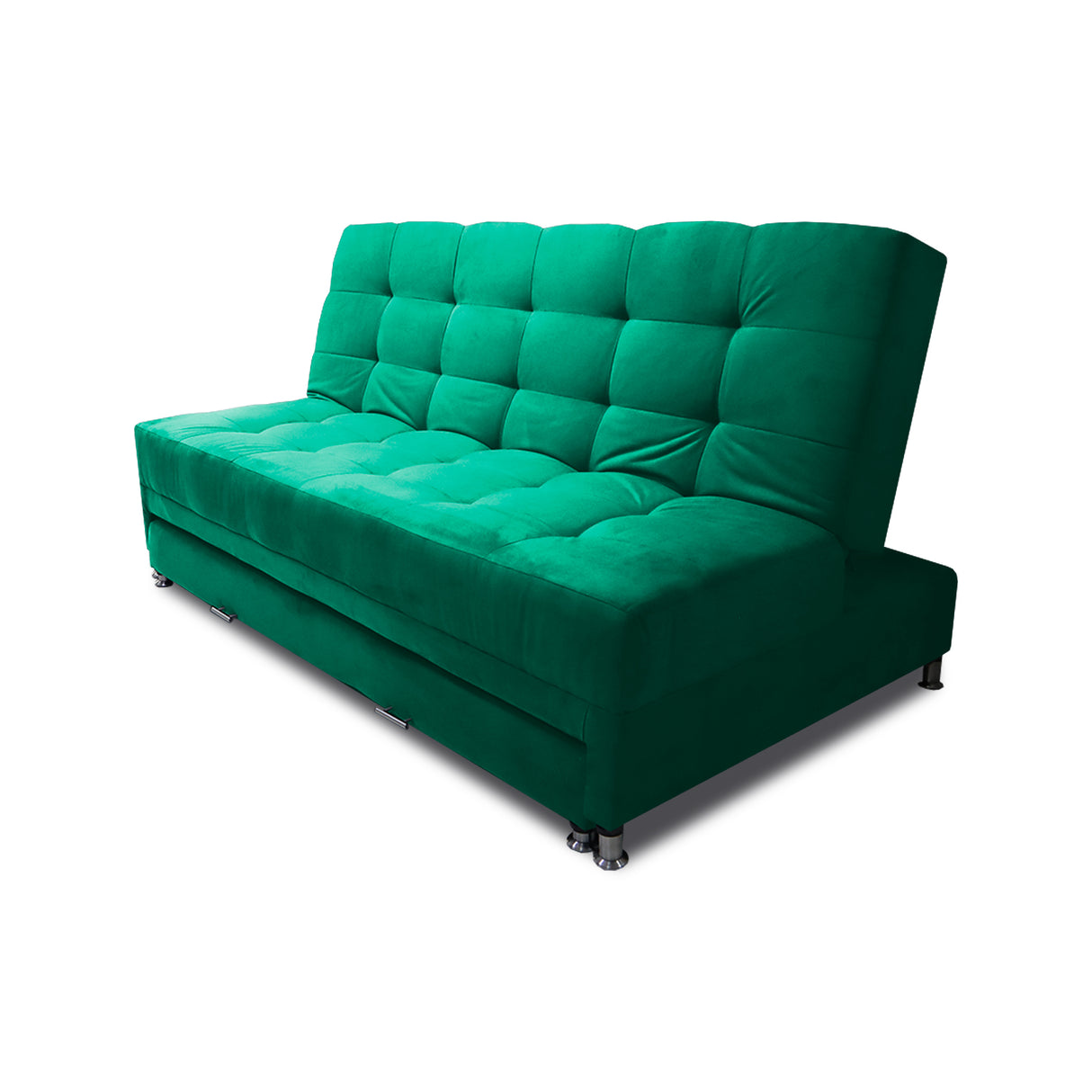 Sofá Cama Tarima Haller Verde 190x95cm Reclinable de Tela Amigable con Mascotas de Tres Puestos con Apoya Brazos - SOFAS Y POLTRONAS | Bylmo