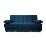 Sofá Cama Tarima Haller Azul Petróleo 190x95cm Reclinable de Tela Amigable con Mascotas de Tres Puestos con Apoya Brazos - SOFAS Y POLTRONAS | Bylmo