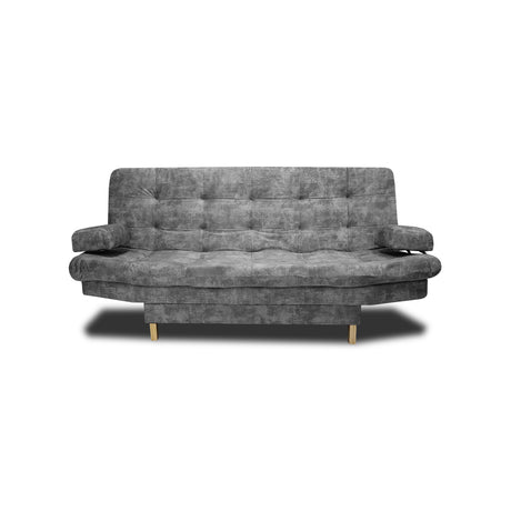 Sofá Cama Blum Gris 185x90cm Reclinable de Tela Amigable con Mascotas de Tres Puestos con Apoya Brazos - SOFAS Y POLTRONAS | Bylmo