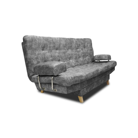 Sofá Cama Blum Gris 185x90cm Reclinable de Tela Amigable con Mascotas de Tres Puestos con Apoya Brazos - SOFAS Y POLTRONAS | Bylmo