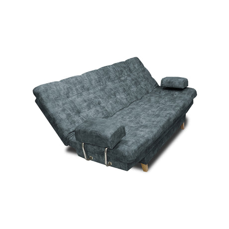 Sofá Cama Blum Acero 185x90cm Reclinable de Tela Amigable con Mascotas de Tres Puestos con Apoya Brazos - SOFAS Y POLTRONAS | Bylmo