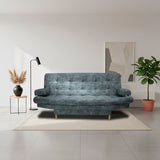 Sofá Cama Blum Acero 185x90cm Reclinable de Tela Amigable con Mascotas de Tres Puestos con Apoya Brazos - SOFAS Y POLTRONAS | Bylmo
