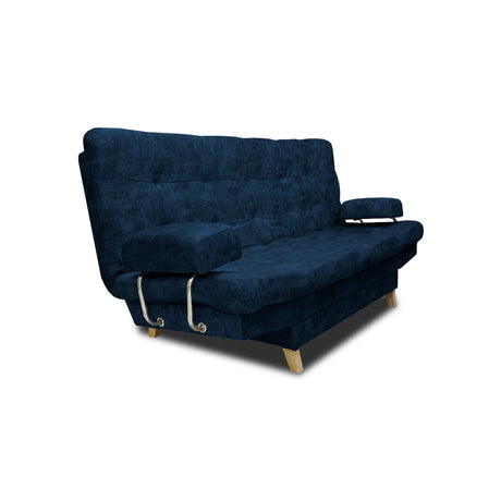 Sofá Cama Blum Azul Petróleo 185x90cm Reclinable de Tela Amigable con Mascotas de Tres Puestos con Apoya Brazos - SOFAS Y POLTRONAS | Bylmo