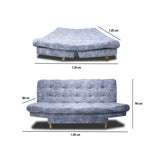 Sofá Cama Kuster Blanco Natural 185x90cm Reclinable de Tela Amigable con Mascotas de Tres Puestos sin Apoya Brazos - SOFAS Y POLTRONAS | Bylmo