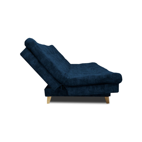 Sofá Cama Kuster Azul Petróleo 185x90cm Reclinable de Tela Amigable con Mascotas de Un Puesto sin Apoya Brazos - SOFAS Y POLTRONAS | Bylmo