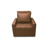 Sofá Cama Sabathy Camel 95x90cm Reclinable de Tela Amigable con Mascotas de Un Puesto sin Apoya Brazos - SOFAS Y POLTRONAS | Bylmo