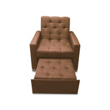 Sofá Cama Sabathy Camel 95x90cm Reclinable de Tela Amigable con Mascotas de Un Puesto sin Apoya Brazos - SOFAS Y POLTRONAS | Bylmo