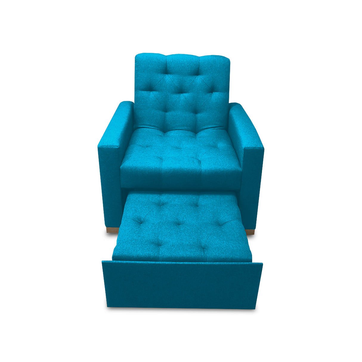 Sofá Cama Sabathy Turqueza 95x90cm Reclinable de Tela Amigable con Mascotas de Un Puesto con Apoya Brazos - SOFAS Y POLTRONAS | Bylmo