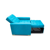 Sofá Cama Sabathy Turqueza 95x90cm Reclinable de Tela Amigable con Mascotas de Un Puesto con Apoya Brazos - SOFAS Y POLTRONAS | Bylmo