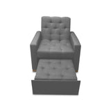 Sofá Cama Sabathy Gris 95x90cm Reclinable de Tela Amigable con Mascotas de Un Puesto con Apoya Brazos - SOFAS Y POLTRONAS | Bylmo