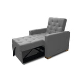 Sofá Cama Sabathy Gris 95x90cm Reclinable de Tela Amigable con Mascotas de Un Puesto con Apoya Brazos - SOFAS Y POLTRONAS | Bylmo