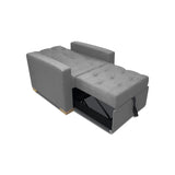 Sofá Cama Sabathy Gris 95x90cm Reclinable de Tela Amigable con Mascotas de Un Puesto con Apoya Brazos - SOFAS Y POLTRONAS | Bylmo