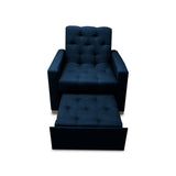 Sofá Cama Sabathy Azul Petróleo 95x90cm Reclinable de Tela Amigable con Mascotas de Un Puesto con Apoya Brazos - SOFAS Y POLTRONAS | Bylmo
