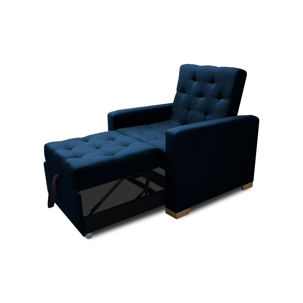 Sofá Cama Sabathy Azul Petróleo 95x90cm Reclinable de Tela Amigable con Mascotas de Un Puesto con Apoya Brazos - SOFAS Y POLTRONAS | Bylmo