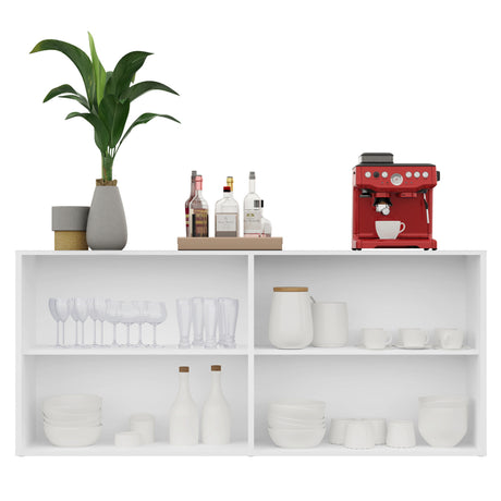 Aparador Veneza Blanco 123x69cm con Cuatro Puertas y Cuatro Compartimientos - BIFES Y ARRIMOS | Bylmo