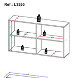 Aparador Veneza Negro 123x69cm con Cuatro Puertas y Cuatro Compartimientos - BIFES Y ARRIMOS | Bylmo