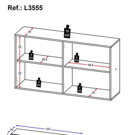 Aparador Veneza Negro 123x69cm con Cuatro Puertas y Cuatro Compartimientos - BIFES Y ARRIMOS | Bylmo