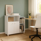 Gabinete Blanco 88x75cm con Tres Compartimientos y Dos Entrepaños - BARRAS Y MUEBLES AUXILIARES | Bylmo