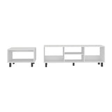 Combo Rack de Tv y Mesa de Centro Eclipse Blanco 140.2x47.5cm Para Tv Hasta 60" Pulgadas con Cuatro Compartimientos - MUEBLES DE TV | Bylmo
