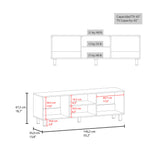 Combo Rack de Tv y Mesa de Centro Eclipse Blanco 140.2x47.5cm Para Tv Hasta 60" Pulgadas con Cuatro Compartimientos - MUEBLES DE TV | Bylmo