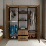Closet Bariloche Fresno 150.3x177.9cm con Cuatro Puertas y con Dos Cajones - CLOSETS | Bylmo