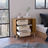 Cajonera Vance Fresno Europeo y Capri 80x64.4cm de Tres Hileras con Tres Cajones - CAJONERAS Y COMODAS | Bylmo