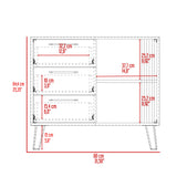 Cajonera Vance Fresno Europeo y Capri 80x64.4cm de Tres Hileras con Tres Cajones - CAJONERAS Y COMODAS | Bylmo