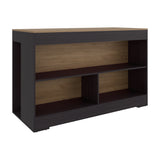 Barra de Cocina Cuenca Wengue y Fresno 138.2x88.5cm con Un Entrepaño y con Tres Compartimientos - BARRAS Y MUEBLES AUXILIARES | Bylmo