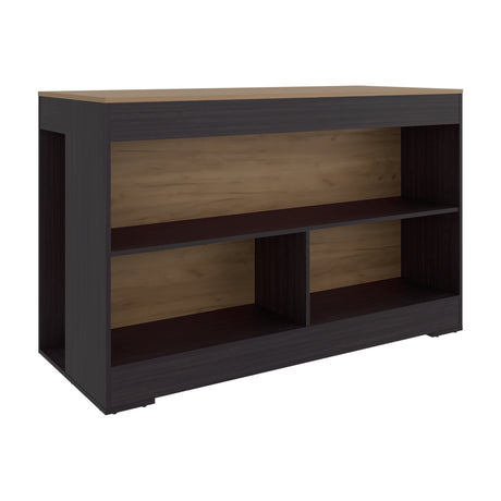 Barra de Cocina Cuenca Wengue y Fresno 138.2x88.5cm con Un Entrepaño y con Tres Compartimientos - BARRAS Y MUEBLES AUXILIARES | Bylmo