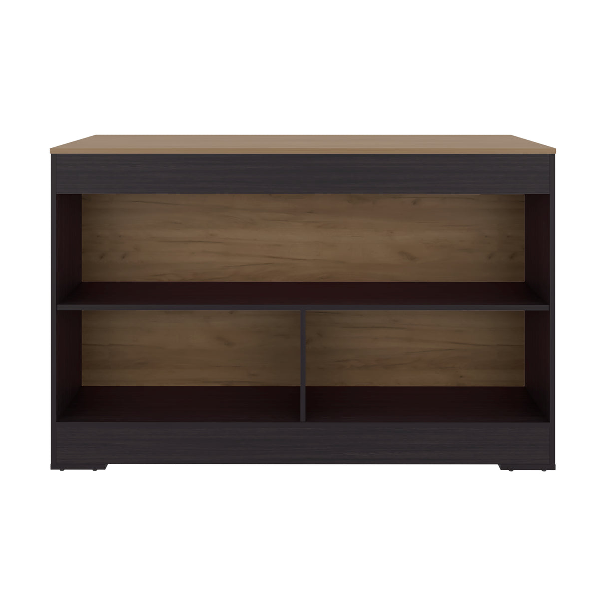 Barra de Cocina Cuenca Wengue y Fresno 138.2x88.5cm con Un Entrepaño y con Tres Compartimientos - BARRAS Y MUEBLES AUXILIARES | Bylmo