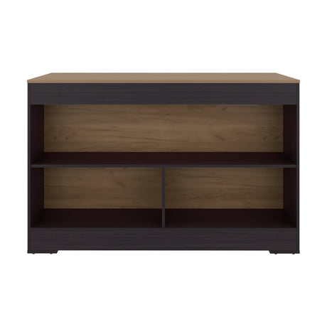 Barra de Cocina Cuenca Wengue y Fresno 138.2x88.5cm con Un Entrepaño y con Tres Compartimientos - BARRAS Y MUEBLES AUXILIARES | Bylmo